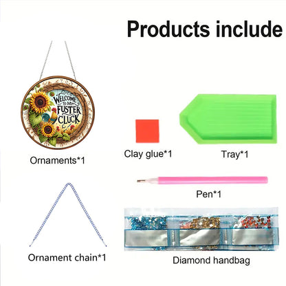 2D Flat Acrylic DIY Hanging Diamond Art Kits Special Shape Wall Door Decoration