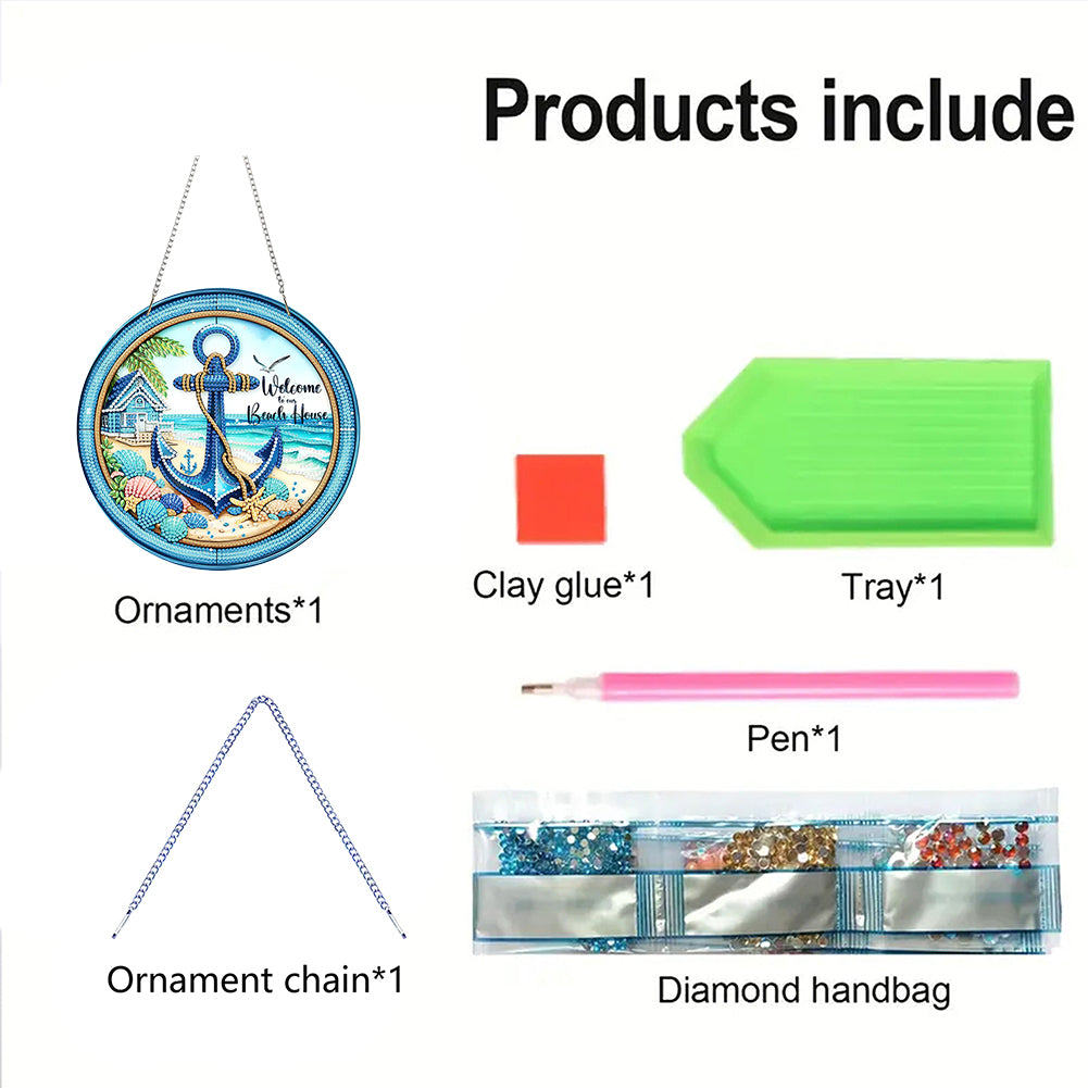 2D Flat Acrylic DIY Hanging Diamond Art Kits Special Shape Wall Door Decoration
