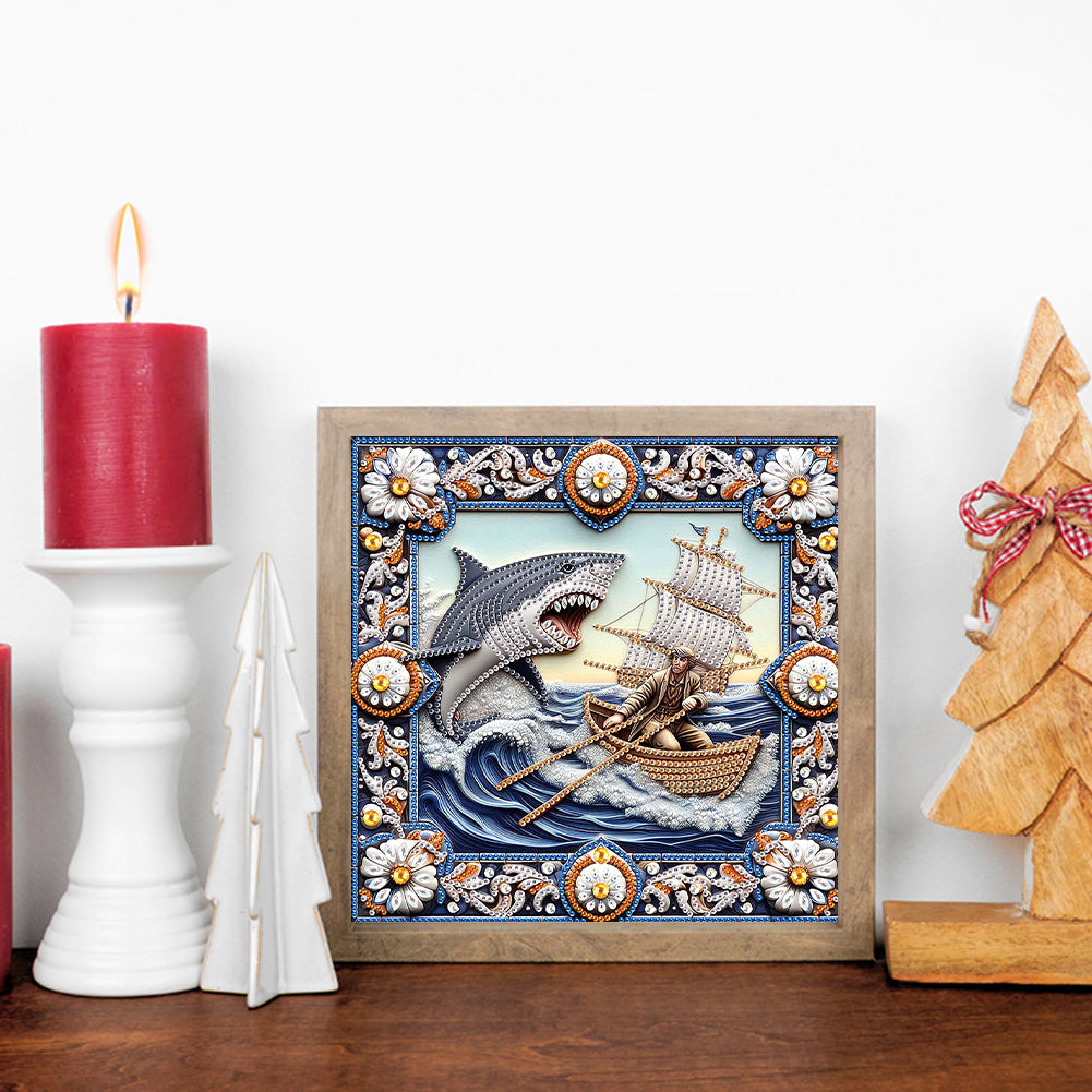 Shark - Special Shaped Drill Diamond Painting 30*30CM