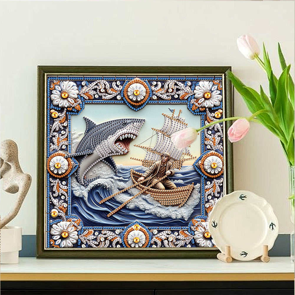 Shark - Special Shaped Drill Diamond Painting 30*30CM