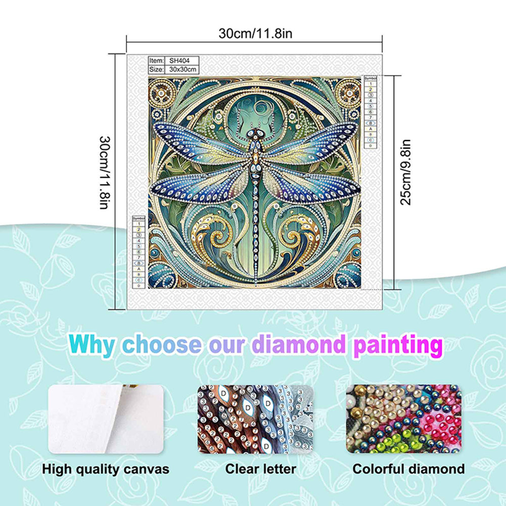 Dragonfly - Special Shaped Drill Diamond Painting 30*30CM
