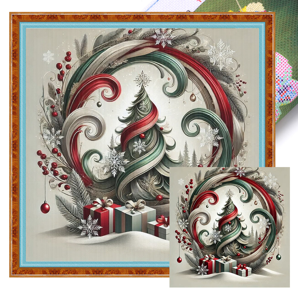 Christmas Tree - 11CT Stamped Cross Stitch 40*40CM