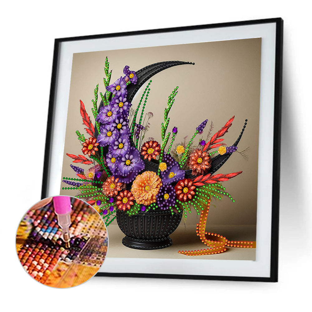 Flower Basket - Special Shaped Drill Diamond Painting 30*30CM