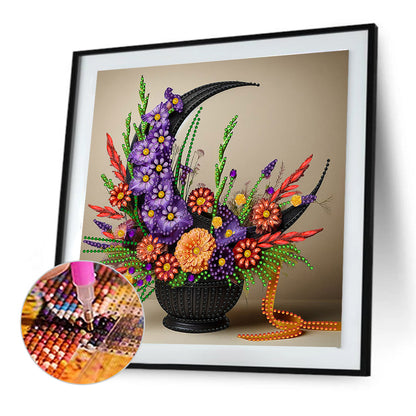 Flower Basket - Special Shaped Drill Diamond Painting 30*30CM
