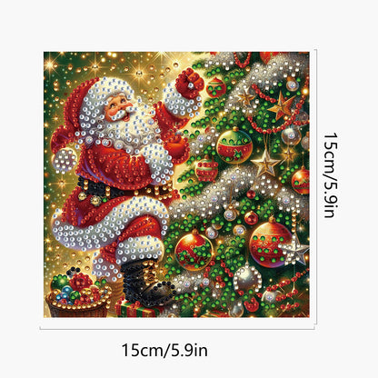 12PCS DIY Diamond Art Greeting Cards Xmas Designs for Festivals and Celebrations