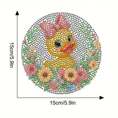 Diamond Crafts Projects Flowers Round Diamond Painting Table Mats for Home Decor