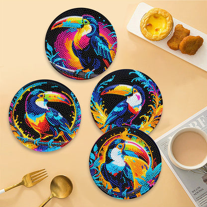 Diamond Crafts Projects Flowers Round Diamond Painting Table Mats for Home Decor