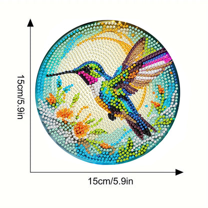 Diamond Crafts Projects Flowers Round Diamond Painting Table Mats for Home Decor