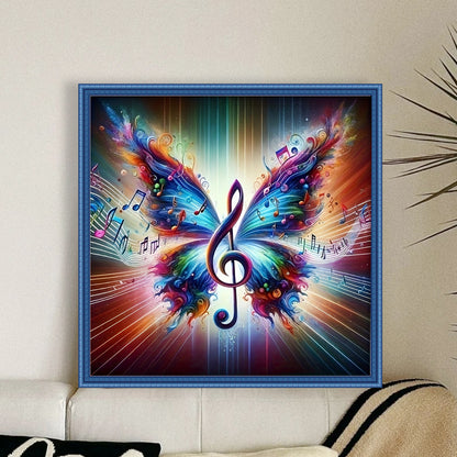 Note Butterfly - 11CT Stamped Cross Stitch 40*40CM