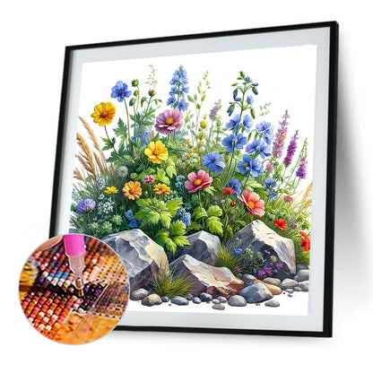 Flower Bush - Full Round Drill Diamond Painting 30*30CM