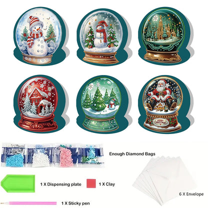 6/10/12 PCS DIY Diamond Art Greeting Cards Thank You Cards and Holiday Blessings