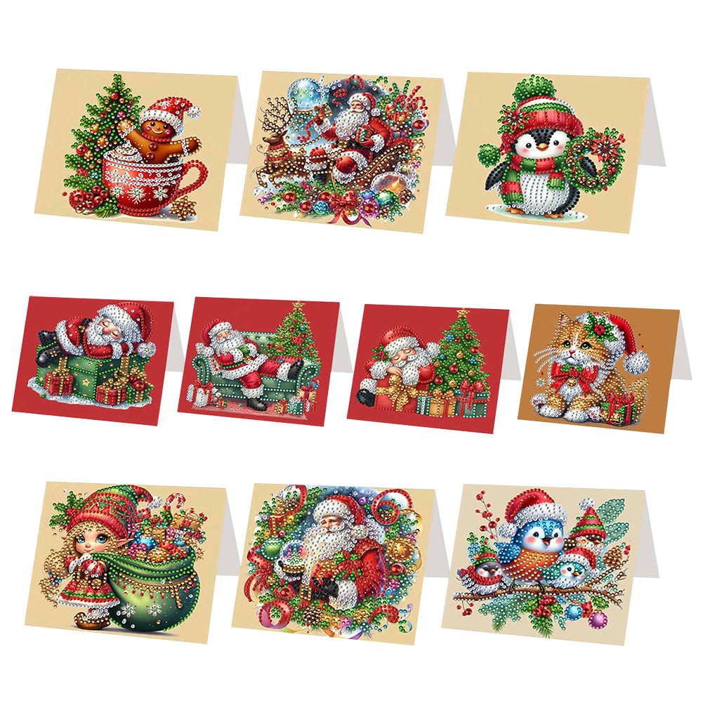 6/10/12 PCS DIY Diamond Art Greeting Cards Thank You Cards and Holiday Blessings