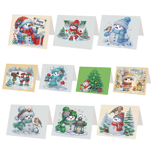 6/10/12 PCS DIY Diamond Art Greeting Cards Thank You Cards and Holiday Blessings