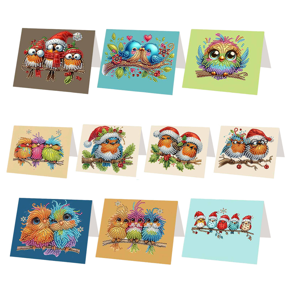 6/10/12 PCS DIY Diamond Art Greeting Cards Thank You Cards and Holiday Blessings