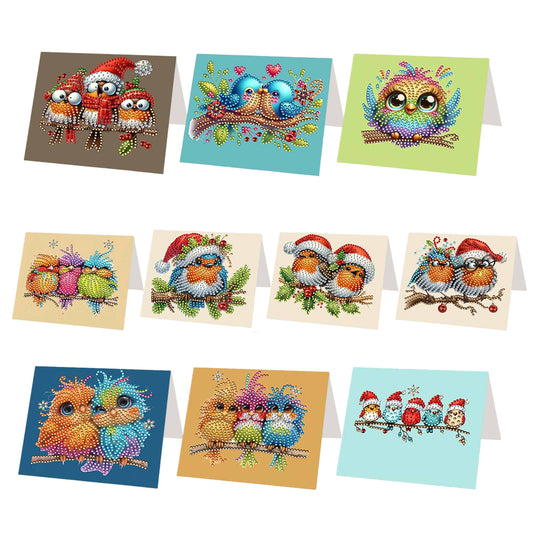 6/10/12 PCS DIY Diamond Art Greeting Cards Thank You Cards and Holiday Blessings