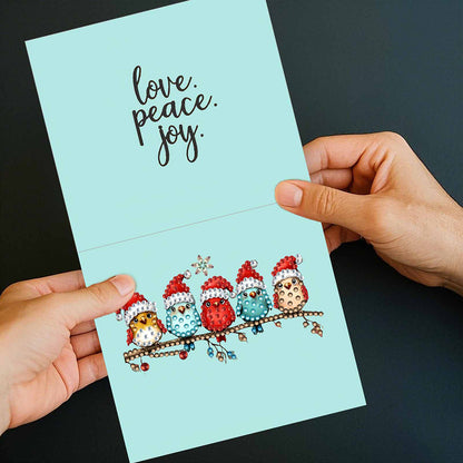 6/10/12 PCS DIY Diamond Art Greeting Cards Thank You Cards and Holiday Blessings