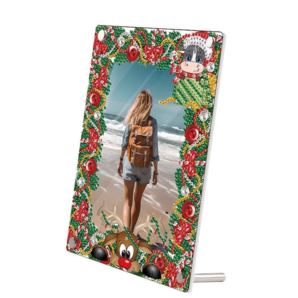 Christmas Special Shaped Diamond Painting Photo Frame for Home Office Decor