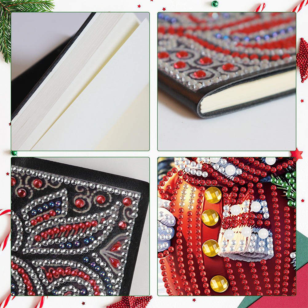 Christmas Winter Diamond Painting Diary Book with Crystal Pendant Bookmark Gifts
