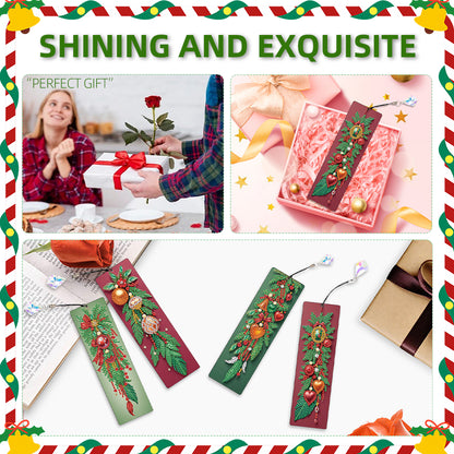 Christmas Winter Diamond Painting Diary Book with Crystal Pendant Bookmark Gifts