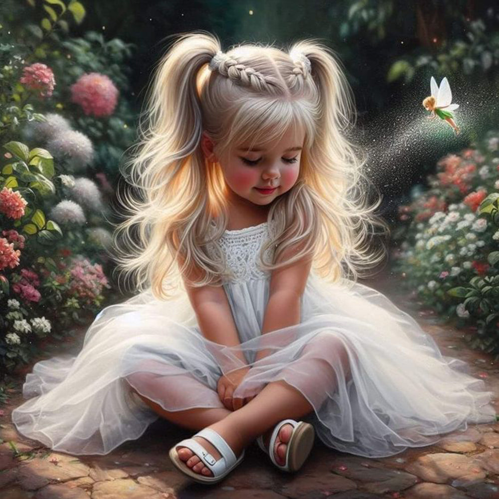 Cute Little Girl - Full Round Drill Diamond Painting 40*40CM