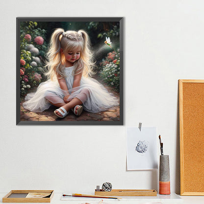 Cute Little Girl - Full Round Drill Diamond Painting 40*40CM