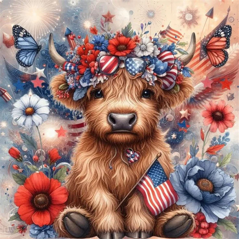 Flower Yak - Full Round Drill Diamond Painting 30*30CM