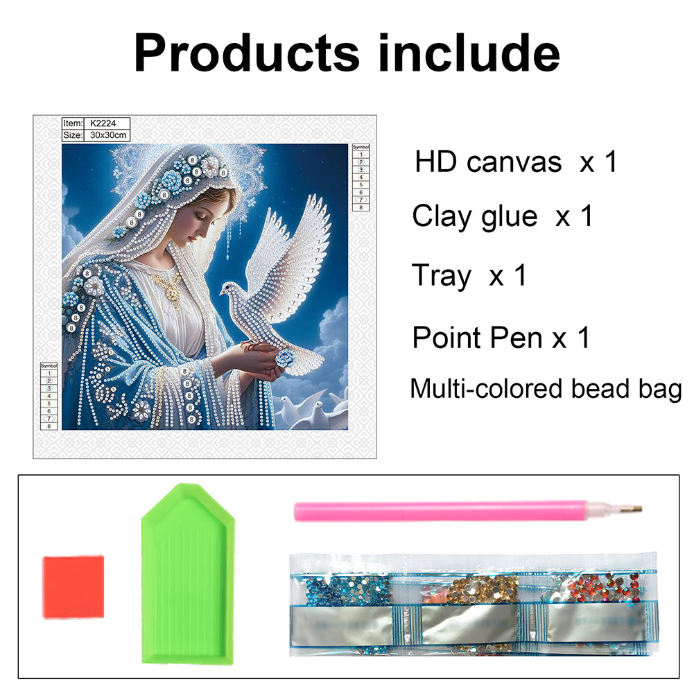Religion Madonna - Special Shaped Drill Diamond Painting 30*30CM