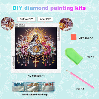 Religion Madonna - Special Shaped Drill Diamond Painting 30*30CM