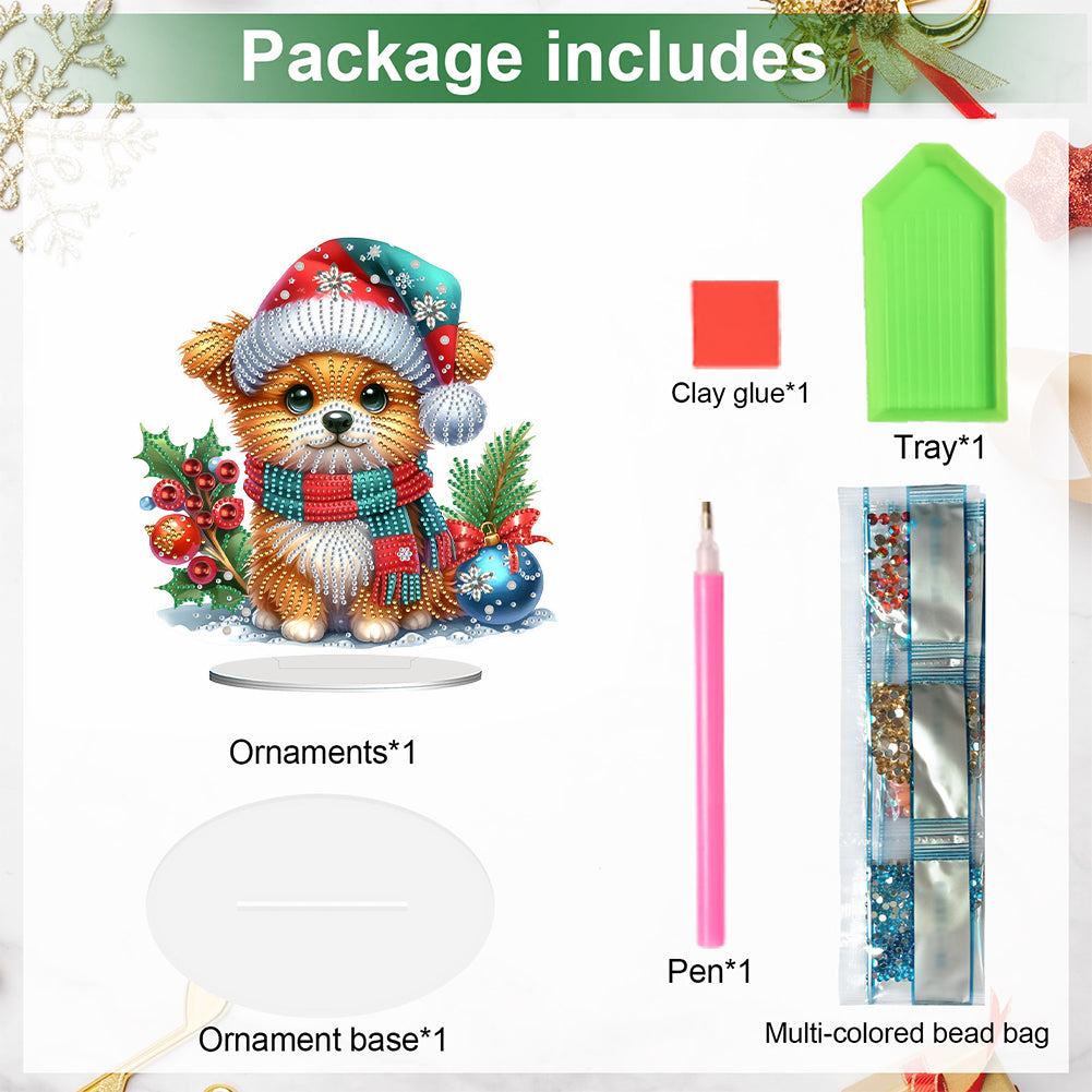 2D Flat Christmas Table Top Diamond Painting Ornament Kits Double-sided Effect