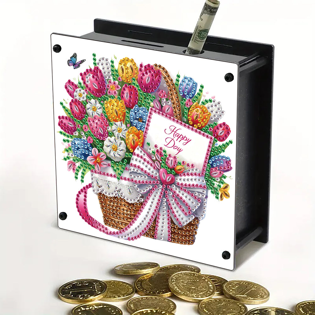 Cat Diamond Painting Money Saving Box Diamond Painting Change Holder Case Decors