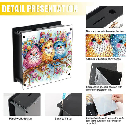 Cat Diamond Painting Money Saving Box Diamond Painting Change Holder Case Decors
