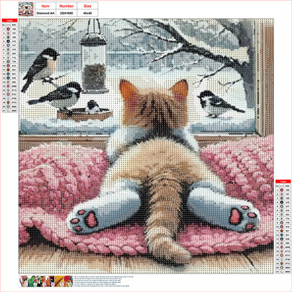 Kitten - Full Round Drill Diamond Painting 40*40CM