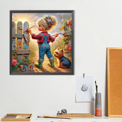 Cute Child - Full Round Drill Diamond Painting 40*40CM