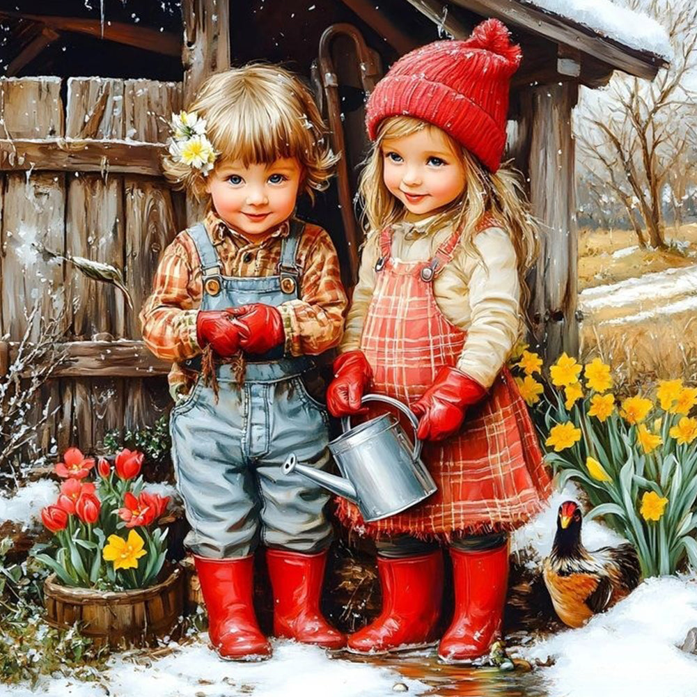 Cute Child - Full Round Drill Diamond Painting 40*40CM