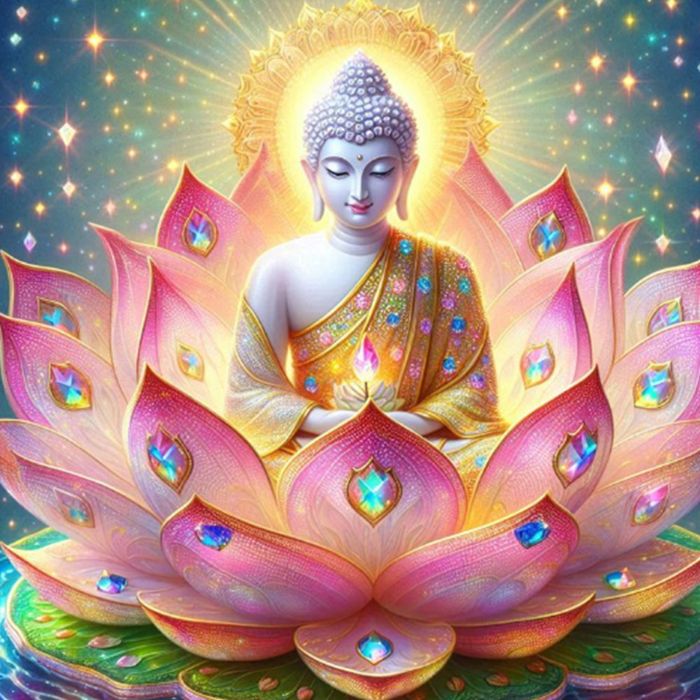 Lotus Buddha - Full Round Drill Diamond Painting 50*50CM