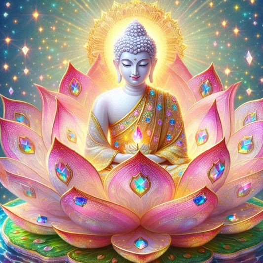 Lotus Buddha - Full Round Drill Diamond Painting 50*50CM