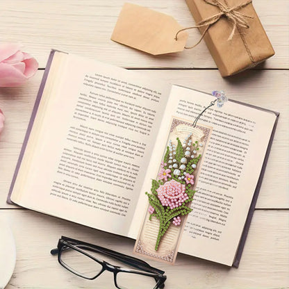 3Pcs Flower Patterns DIY Diamond Painting Art Bookmarks for Reading Enthusiasts