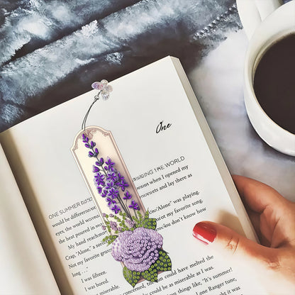 3Pcs Flower Patterns DIY Diamond Painting Art Bookmarks for Reading Enthusiasts
