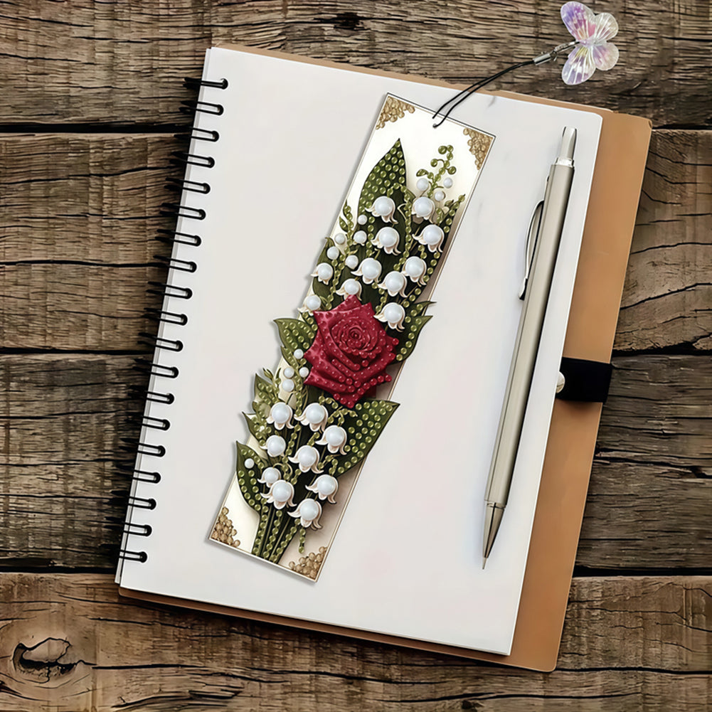 3Pcs Flower Patterns DIY Diamond Painting Art Bookmarks for Reading Enthusiasts