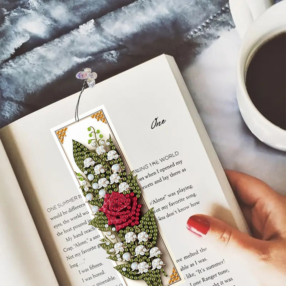 3Pcs Flower Patterns DIY Diamond Painting Art Bookmarks for Reading Enthusiasts