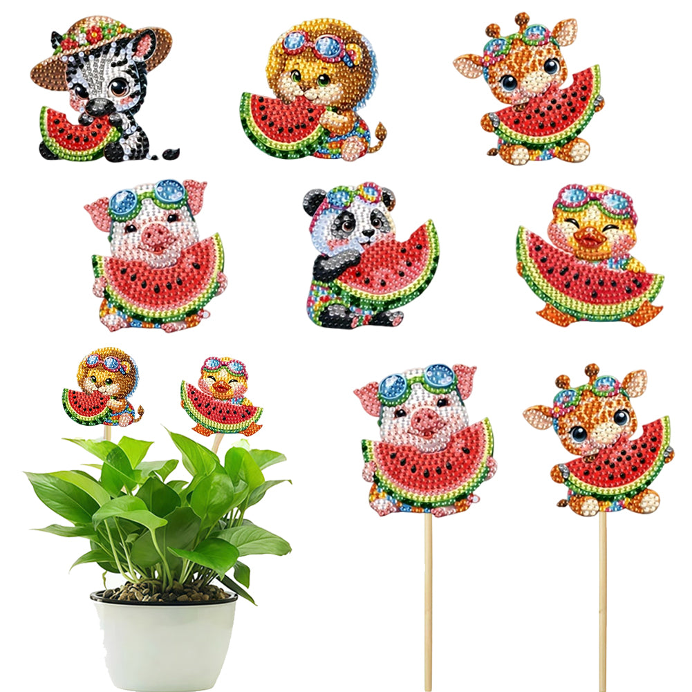 6Pcs Animal Stakes Diamond Painting Kits DIY Diamond Art Kits for Beginners