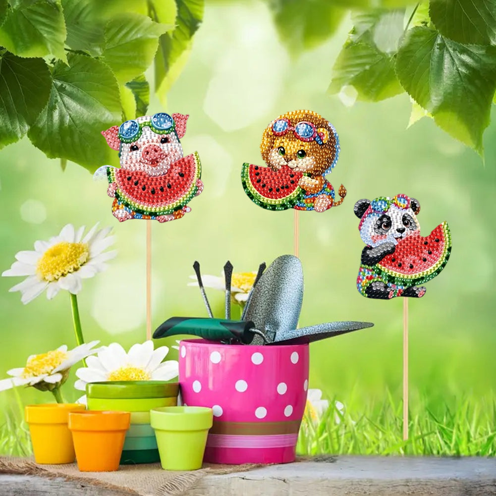 6Pcs Animal Stakes Diamond Painting Kits DIY Diamond Art Kits for Beginners
