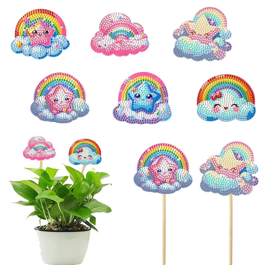 6Pcs Animal Stakes Diamond Painting Kits DIY Diamond Art Kits for Beginners