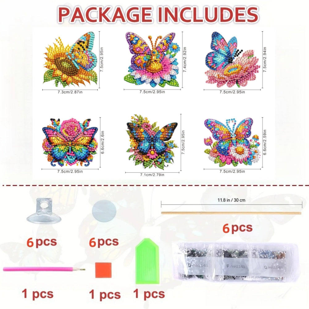6Pcs Animal Stakes Diamond Painting Kits DIY Diamond Art Kits for Beginners