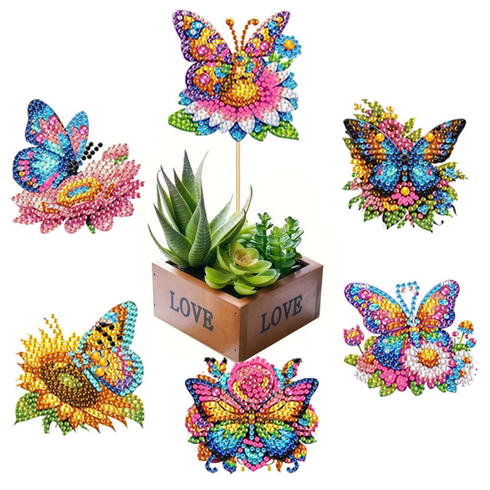 6Pcs Animal Stakes Diamond Painting Kits DIY Diamond Art Kits for Beginners