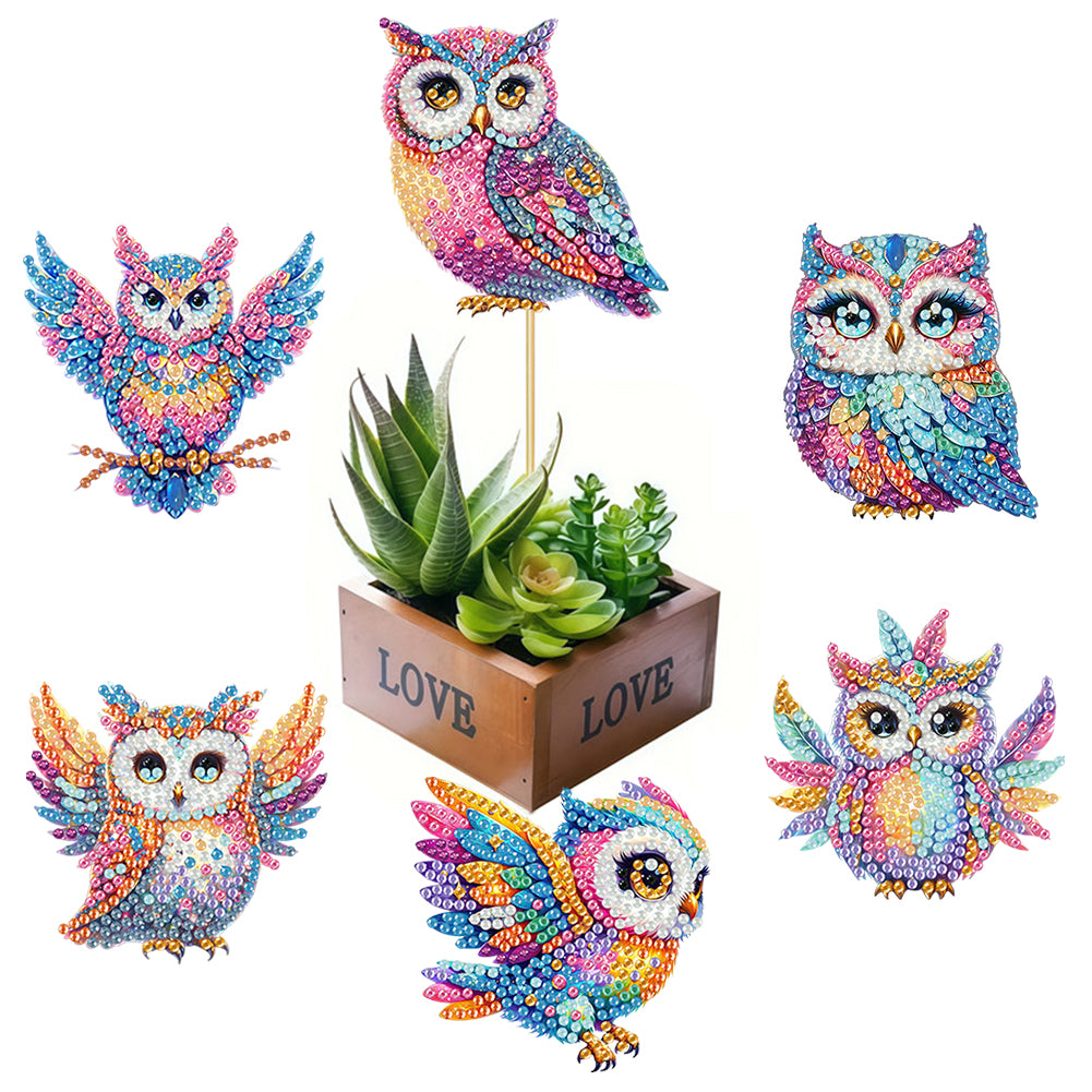 6Pcs Animal Stakes Diamond Painting Kits DIY Diamond Art Kits for Beginners