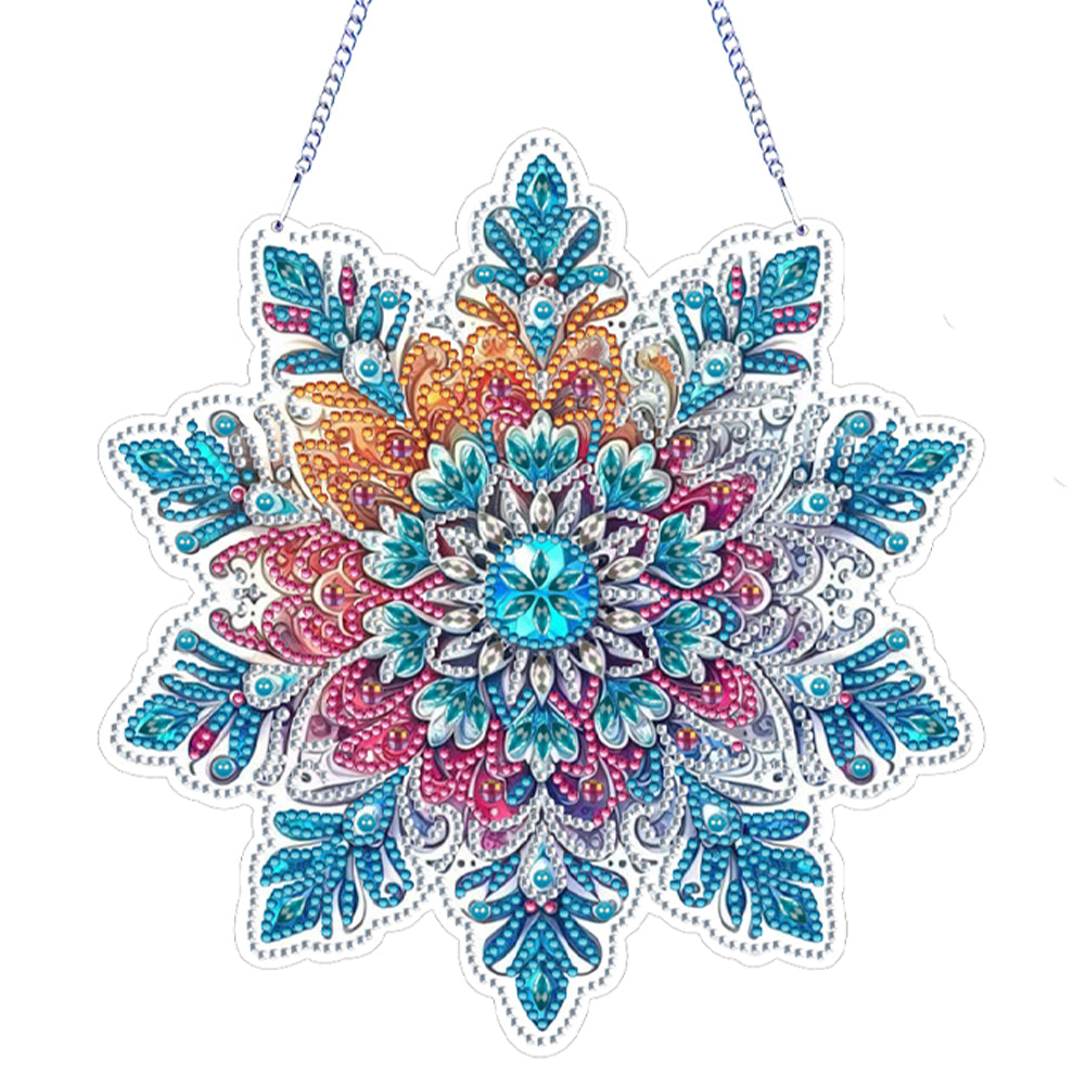 Snowflake Theme 2D/Flat DIY Hanging Diamond Art Kits Home Wall Decoration Crafts
