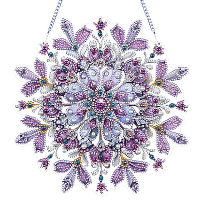 Snowflake Theme 2D/Flat DIY Hanging Diamond Art Kits Home Wall Decoration Crafts