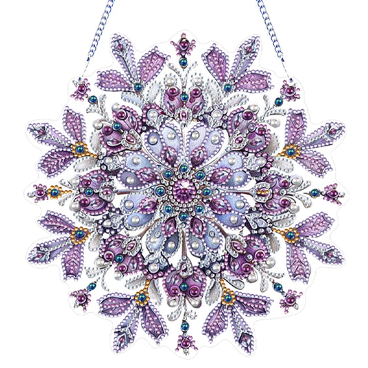 Snowflake Theme 2D/Flat DIY Hanging Diamond Art Kits Home Wall Decoration Crafts