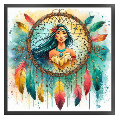 Dream Catcher Girl - 11CT Stamped Cross Stitch 40*40CM